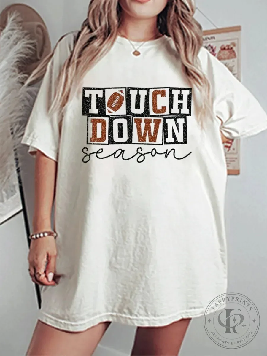 Touchdown Season Football Fan Graphic T-Shirt